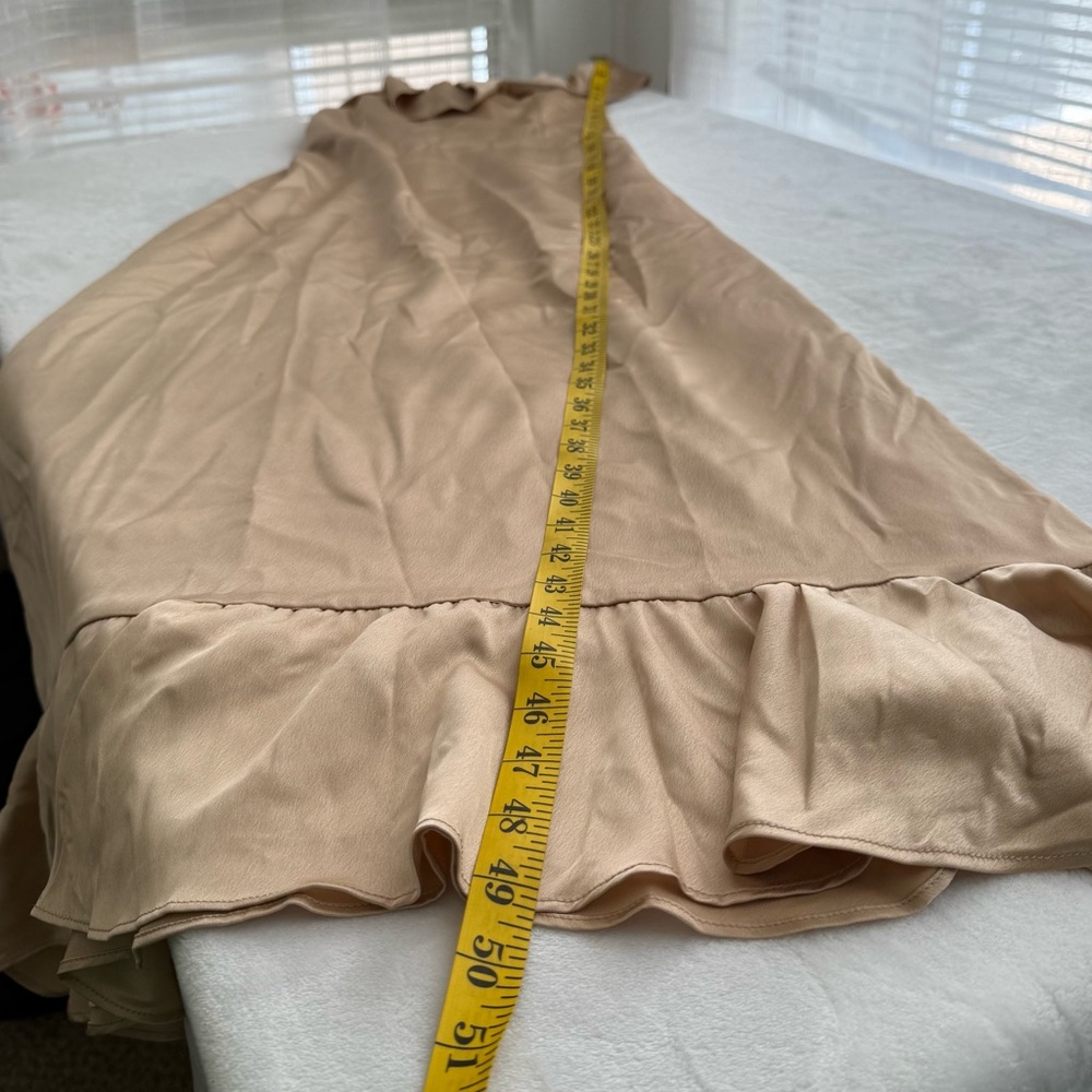 Show Me Your MuMu Alexis Midi Dress Small Champagne Luxe Satin - Picture 13 of 14